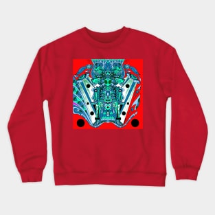 alien astral aztec knight in mictlan underworld ecopop art Crewneck Sweatshirt